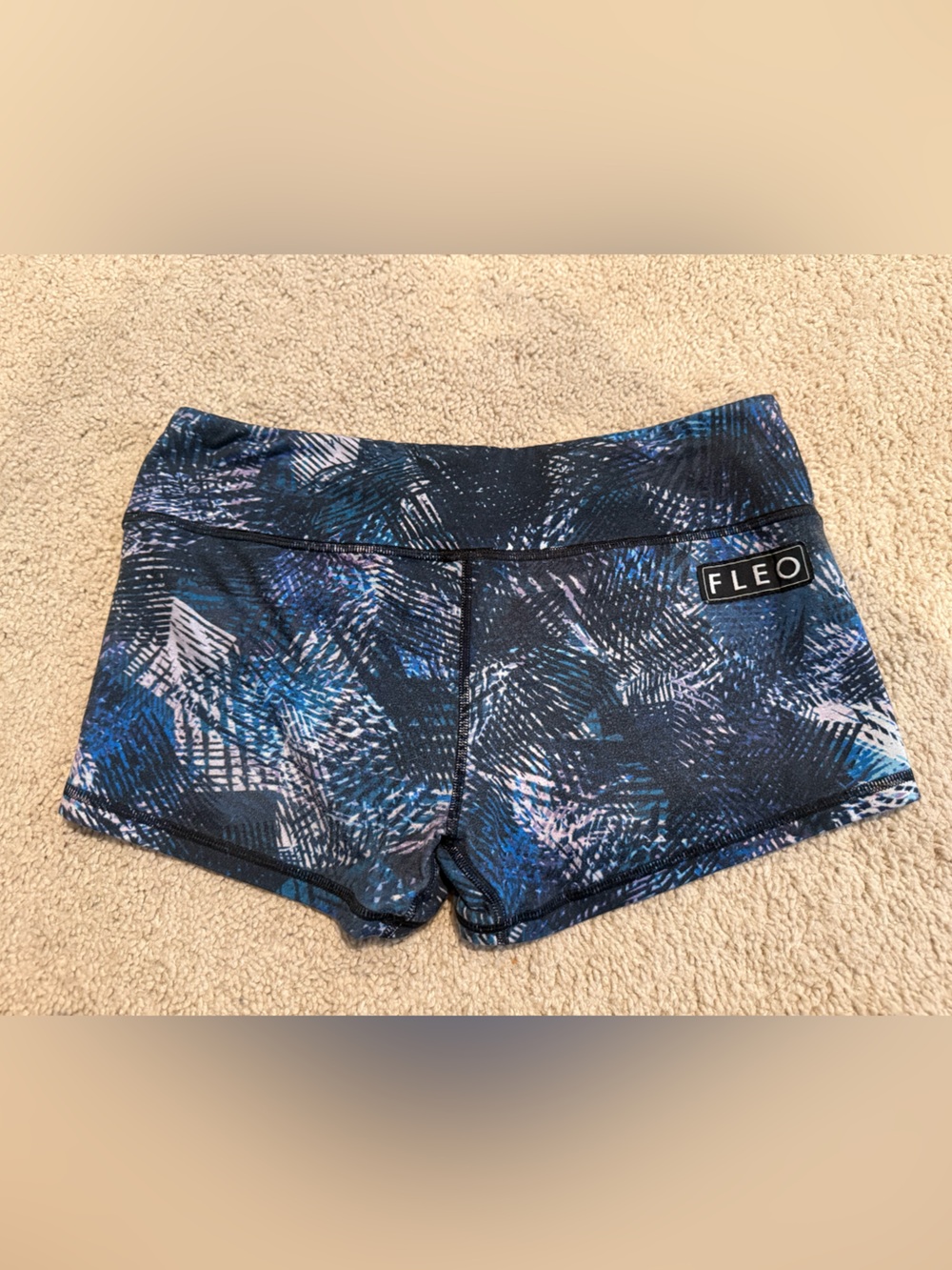 Fleo Women's Navy and Blue Patterned Bike Shorts